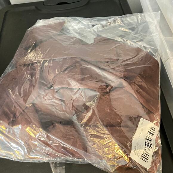 Eloquii NWT Buckle Front Linen Blend Dress Warm Chocolate Brown Slit Sz 22 - Picture 4 of 5